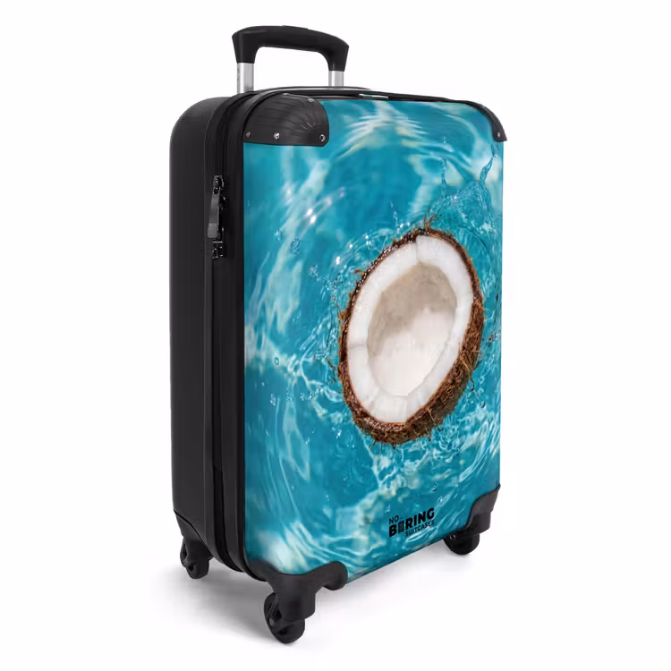 Kokosnoot - Water - Wit NBS - Handbagage koffer - Volwassenen Unisex middel -productfoto_3d