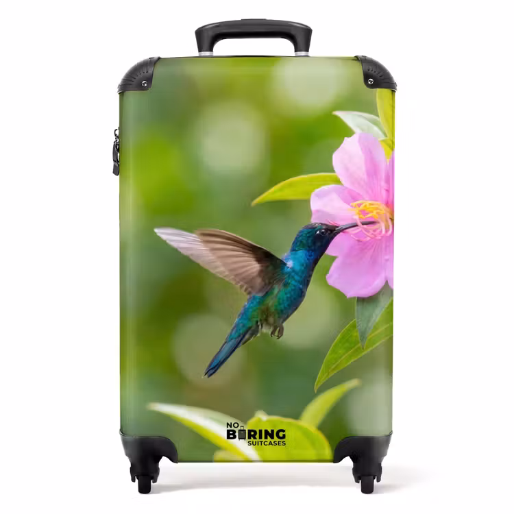 Koffer - Kolibri – Blume – Natur – Grün - Kolibrie - Bloem - Natuur - Groen NBS - Handbagage koffer - Volwassenen Unisex middel