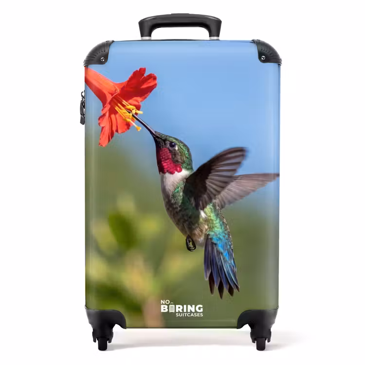 Koffer - Kolibri – Blume – Natur – Grün - Kolibrie - Bloem - Natuur - Groen NBS - Handbagage koffer - Volwassenen Unisex middel