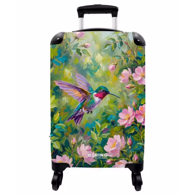 Koffer - Kolibri – Blumen – Natur – Farbenfroh - Kolibrie - Bloemen - Natuur - Kleurrijk NBS - Handbagage koffer - Vrouwen middel