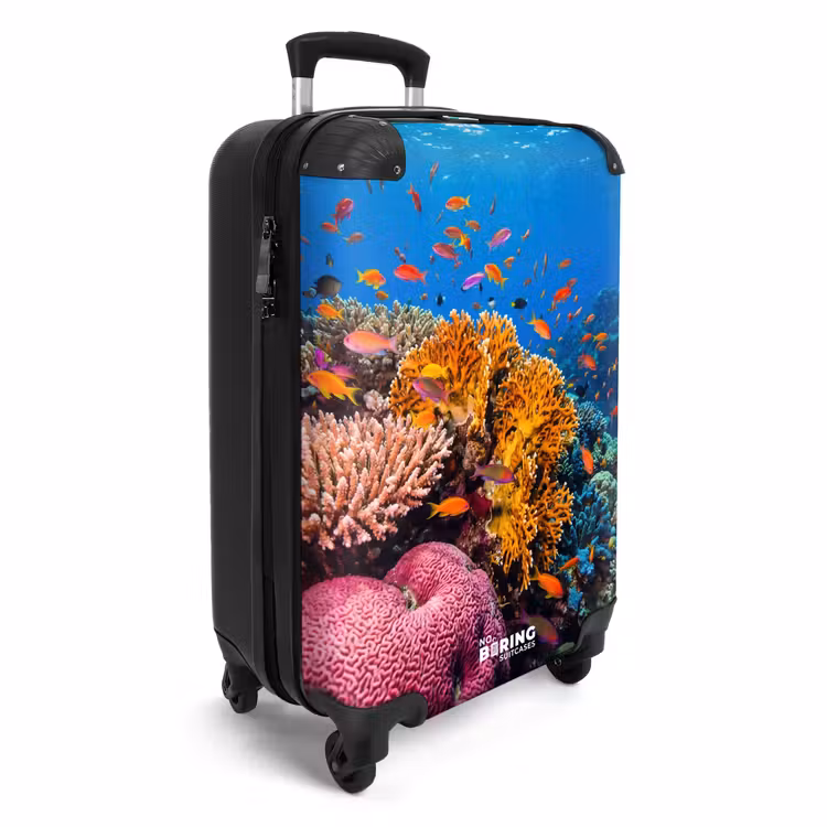 Koffer - Koralle – Fische – Ozean – Natur – Farbenfroh - Koraal - Vissen - Oceaan - Natuur - Kleurrijk NBS - Handbagage koffer - Volwassenen Unisex middel