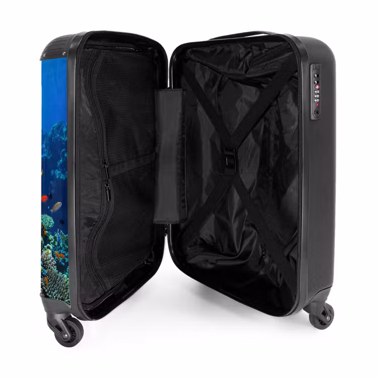 Koffer - Koralle – Fische – Ozean – Natur – Farbenfroh - Koraal - Vissen - Oceaan - Natuur - Kleurrijk NBS - Handbagage koffer - Volwassenen Unisex middel