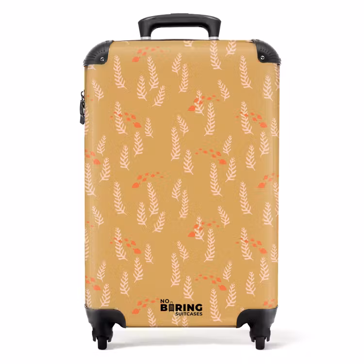 Koraal met vissen patroon oranje roze NBS - Handbagage koffer - Kinderen Unisex middel -productfoto_recht