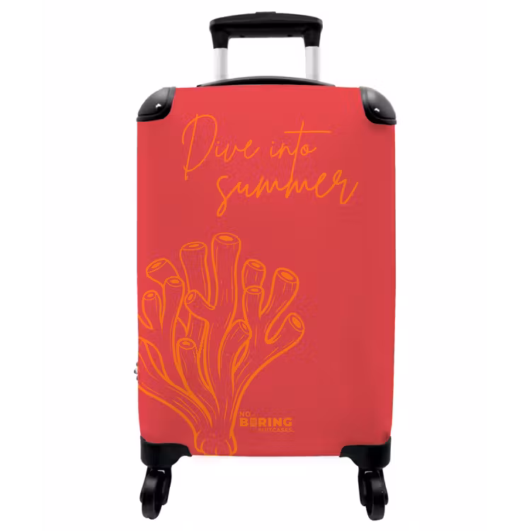 Koffer - Koralle – Rosa – Orange - Koraal - Roze - Oranje NBS - Handbagage koffer - Vrouwen middel