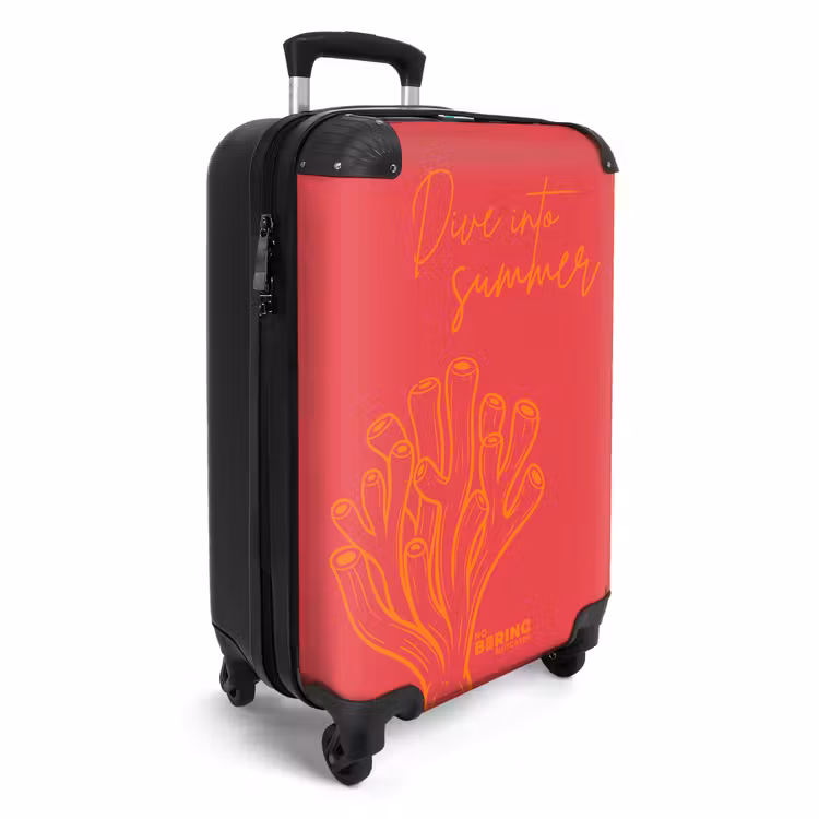 Koffer - Koralle – Rosa – Orange - Koraal - Roze - Oranje NBS - Handbagage koffer - Vrouwen middel