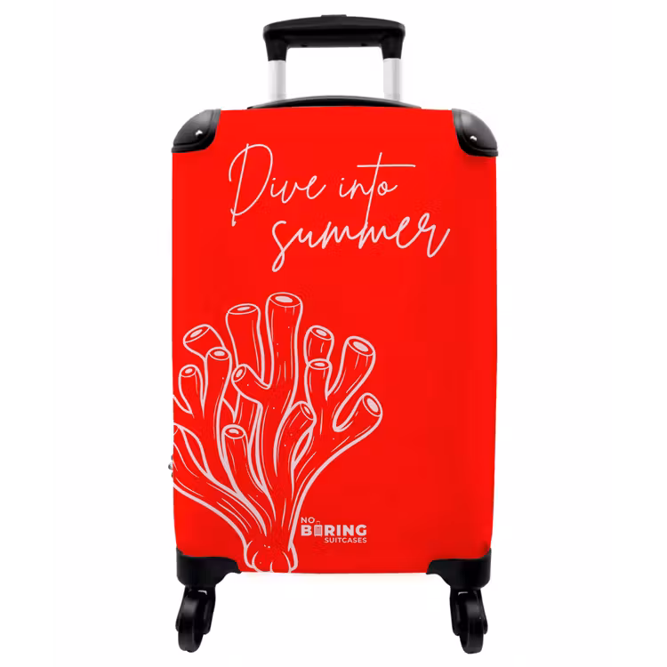 Koffer - Koralle – Rot – Rosa - Koraal - Rood - Roze NBS - Handbagage koffer - Vrouwen middel