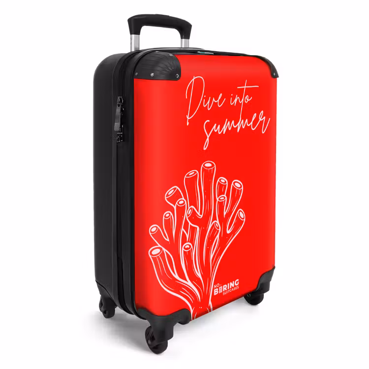 Koffer - Koralle – Rot – Rosa - Koraal - Rood - Roze NBS - Handbagage koffer - Vrouwen middel