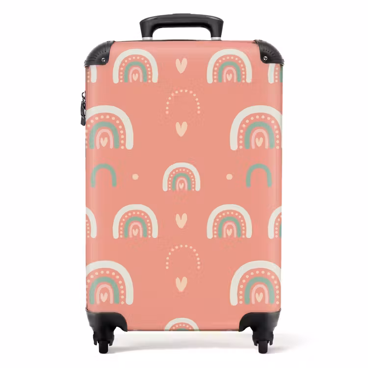 Koraal kleurenbogen NBS - Handbagage koffer - Unisex middel -productfoto_recht