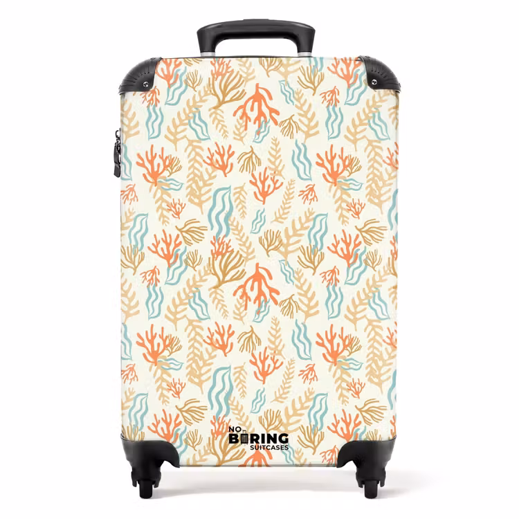 Koraal patroon kleurrijk NBS - Handbagage koffer - Kinderen Unisex middel -productfoto_recht