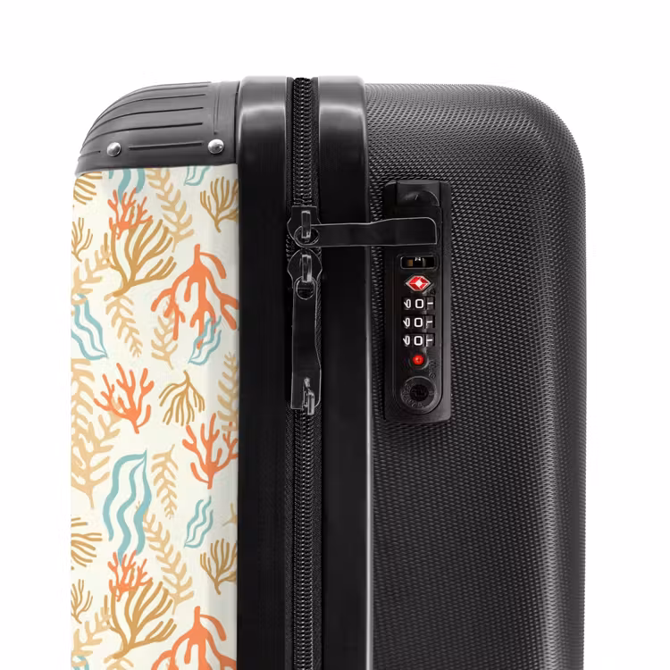 Koraal patroon kleurrijk NBS - Handbagage koffer - Kinderen Unisex middel -slot