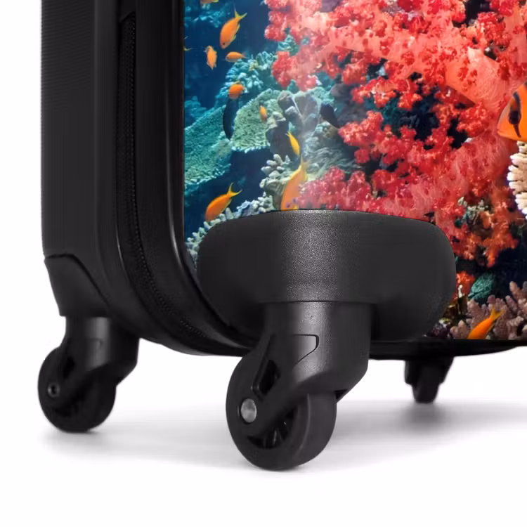 Koffer - Korallenriff – Fische – Unterwasser – Tropisch – Rot - Koraalrif - Vissen - Onderwater - Tropisch - Rood NBS - Handbagage koffer - Volwassenen Unisex middel