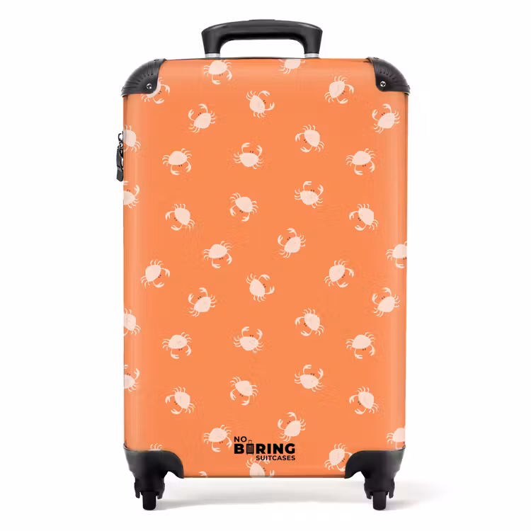 Krab patroon oranje NBS - Handbagage koffer - Kinderen Unisex middel -productfoto_recht