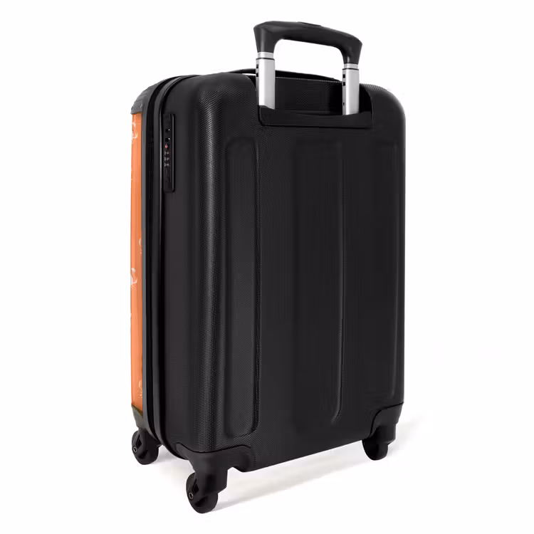 Krab patroon oranje NBS - Handbagage koffer - Kinderen Unisex middel -achterkant