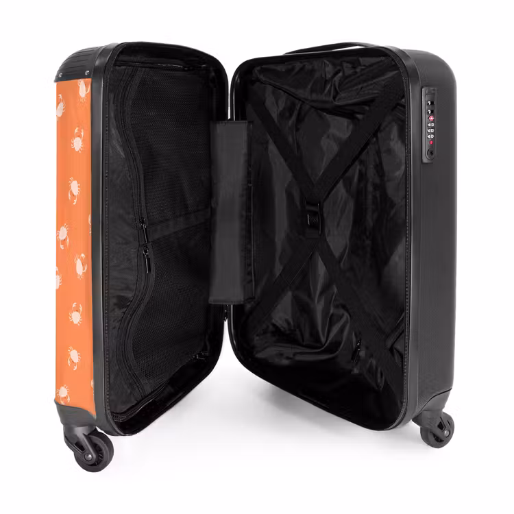 Krab patroon oranje NBS - Handbagage koffer - Kinderen Unisex middel -binnenkant