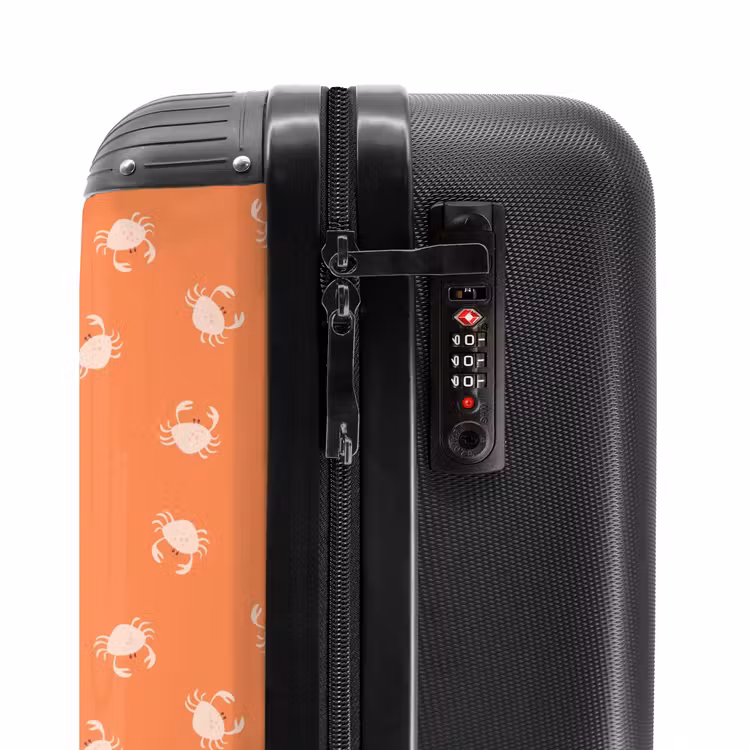Krab patroon oranje NBS - Handbagage koffer - Kinderen Unisex middel -slot