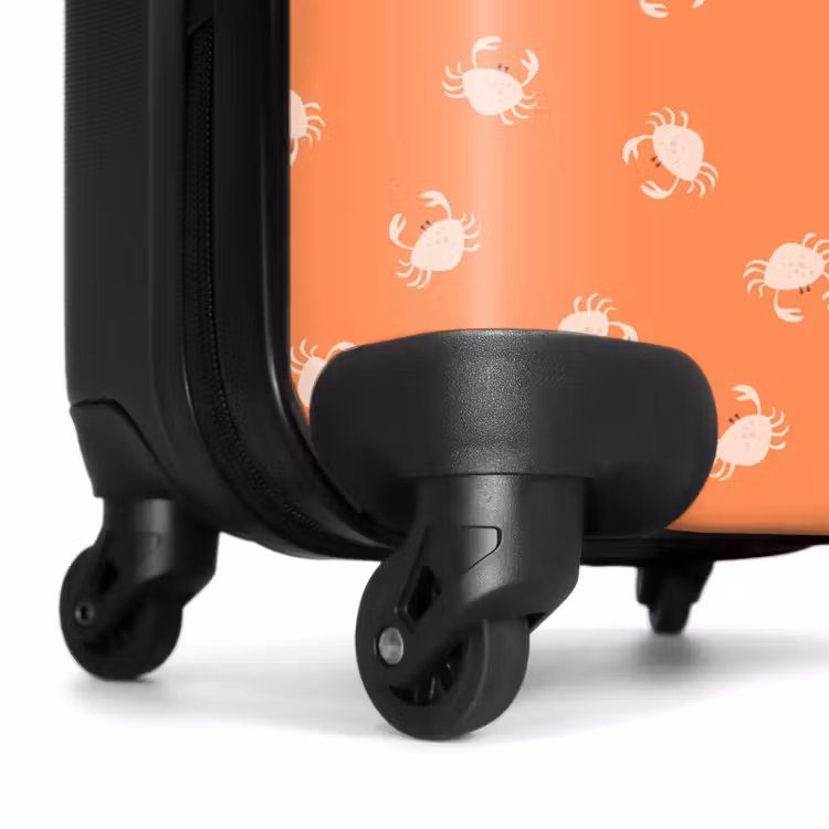 Krab patroon oranje NBS - Handbagage koffer - Kinderen Unisex middel -wiel
