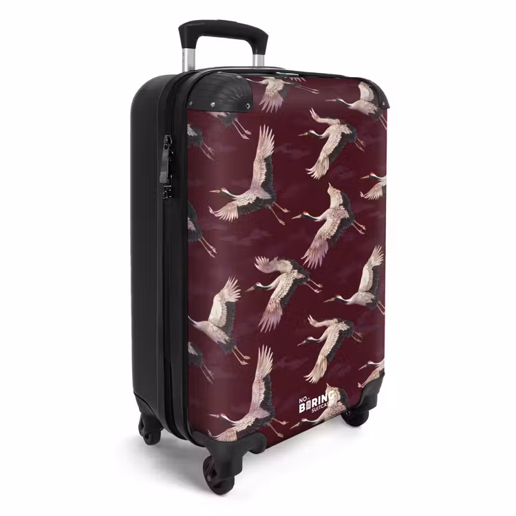 Kraanvogels - Klassiek - Bordeaux NBS - Handbagage koffer - Volwassenen Unisex middel -productfoto_3d