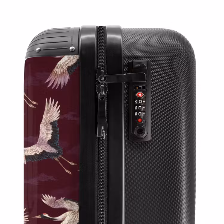 Kraanvogels - Klassiek - Bordeaux NBS - Handbagage koffer - Volwassenen Unisex middel -slot