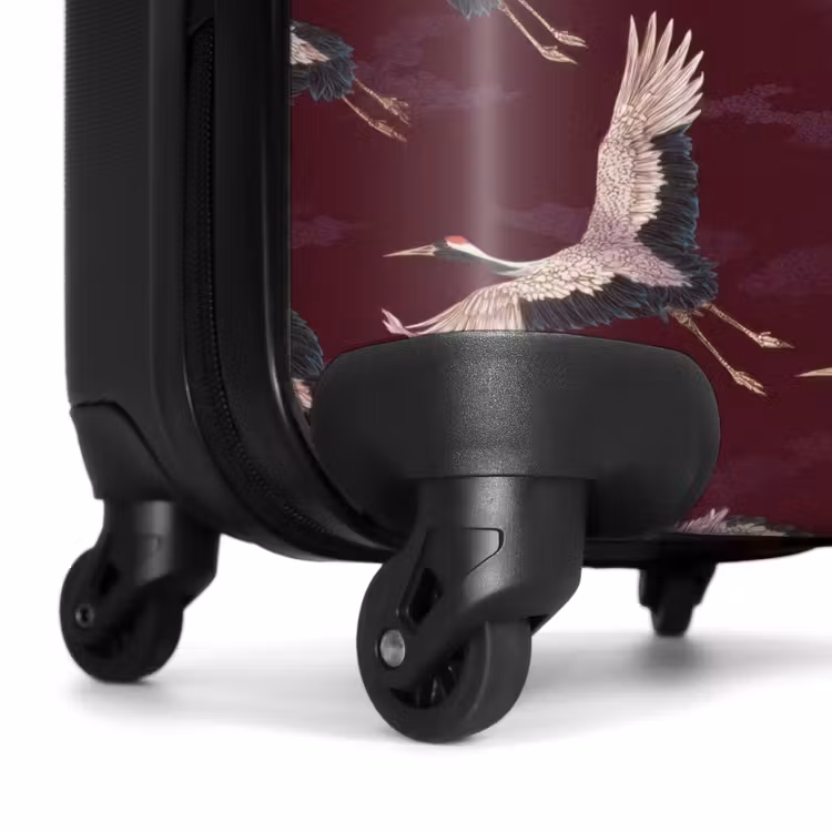 Kraanvogels - Klassiek - Bordeaux NBS - Handbagage koffer - Volwassenen Unisex middel -wiel