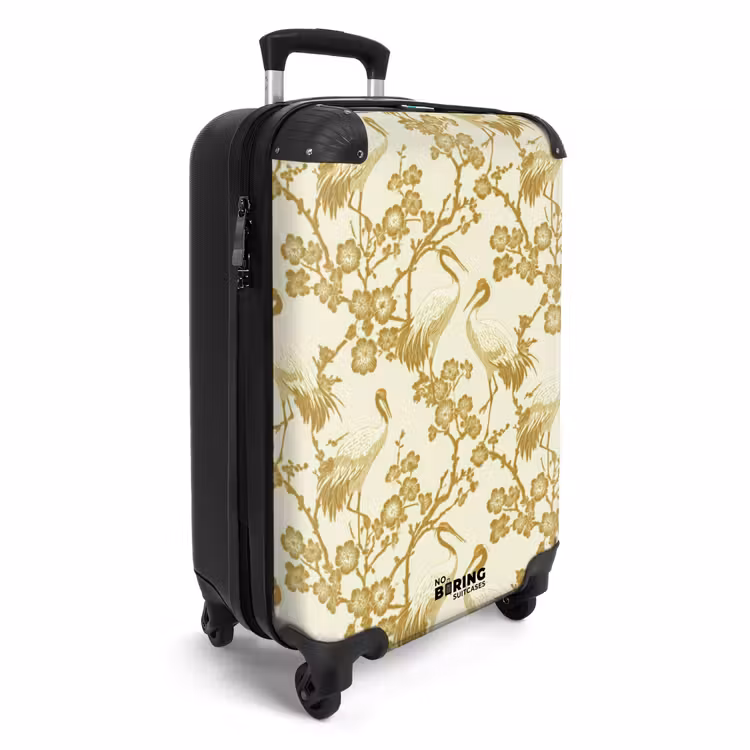 Kraanvogels - Kersenbloesem - Goud NBS - Handbagage koffer - Volwassenen Unisex middel -productfoto_3d