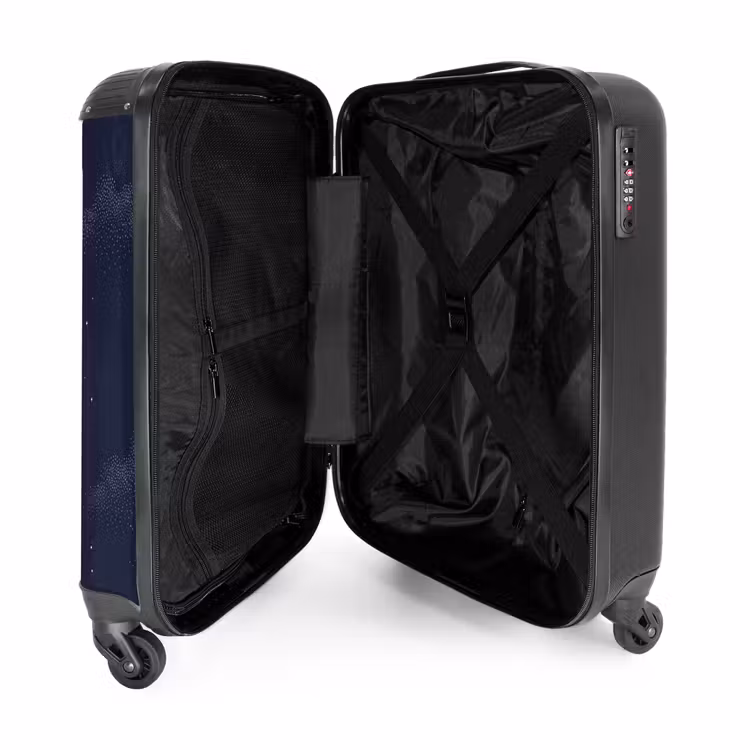 Koffer - Kraniche – Nachthimmel – Blau - Kraanvogels - Nachthemel - Blauw NBS - Handbagage koffer - Volwassenen Unisex middel