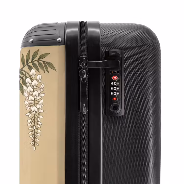 Koffer - Kraniche – Wasser – Beige - Kraanvogels - Water - Beige NBS - Handbagage koffer - Volwassenen Unisex middel