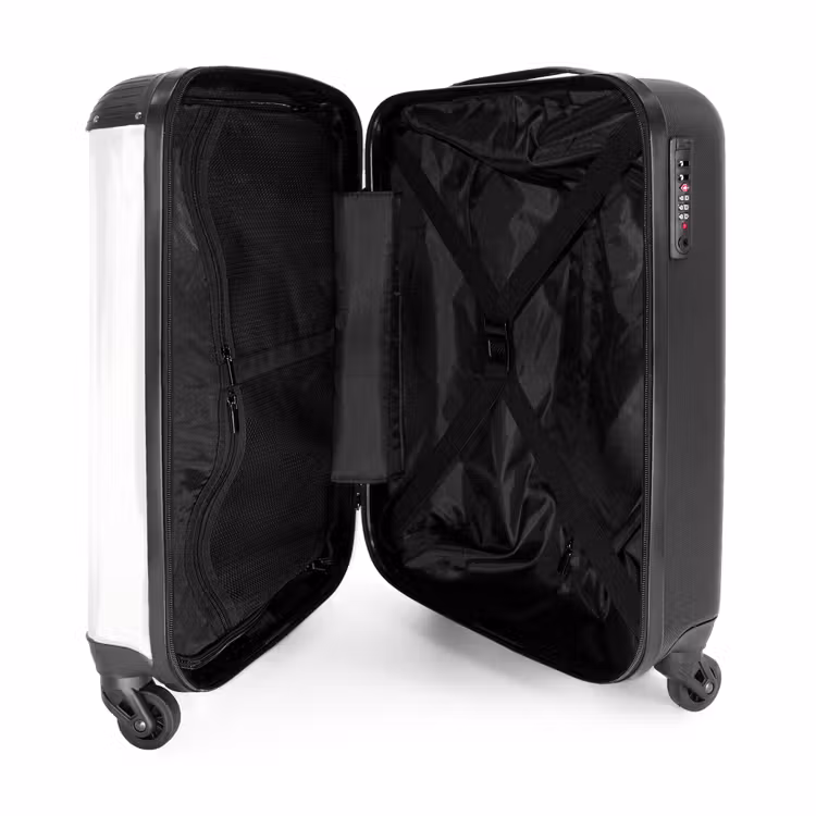 Koffer - Kranz – Blätter – Natur – Minimalistisch – Grau - Krans - Bladeren - Natuur - Minimalistisch - Grijs NBS - Handbagage koffer - Volwassenen Unisex middel