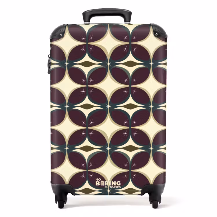 Cirkel - Retro - Kleurrijk NBS - Handbagage koffer - Volwassenen Unisex middel -productfoto_recht