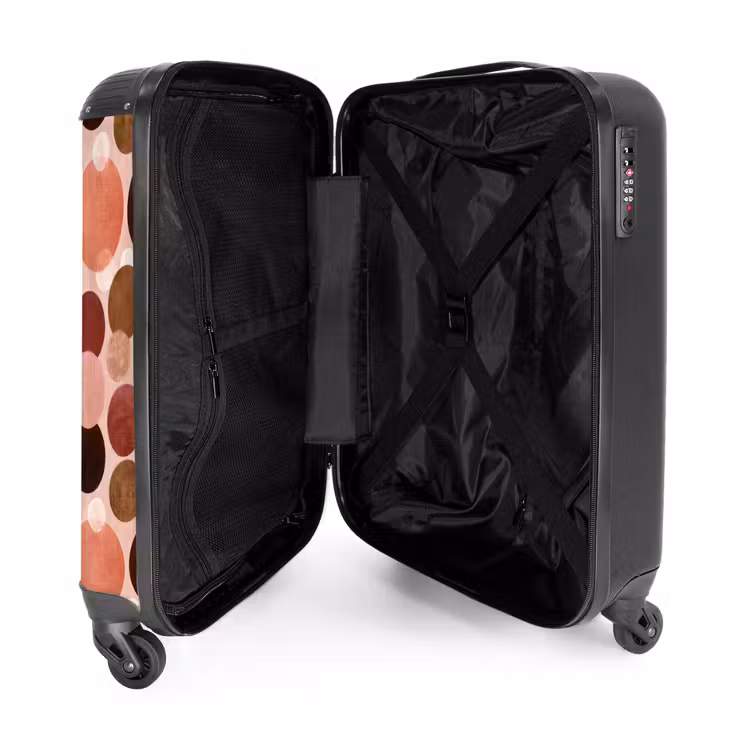 Cirkels - Modern - Kleurrijk NBS - Handbagage koffer - Volwassenen Unisex middel -binnenkant