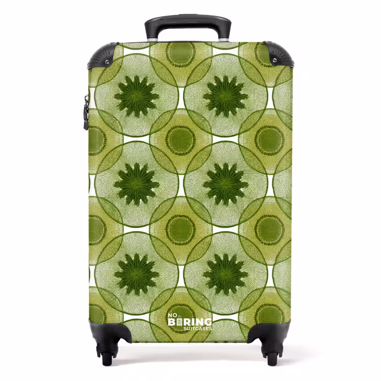 Koffer - Kreise - Muster - Grün - Cirkels - Patroon - Groen NBS - Handbagage koffer - Volwassenen Unisex middel