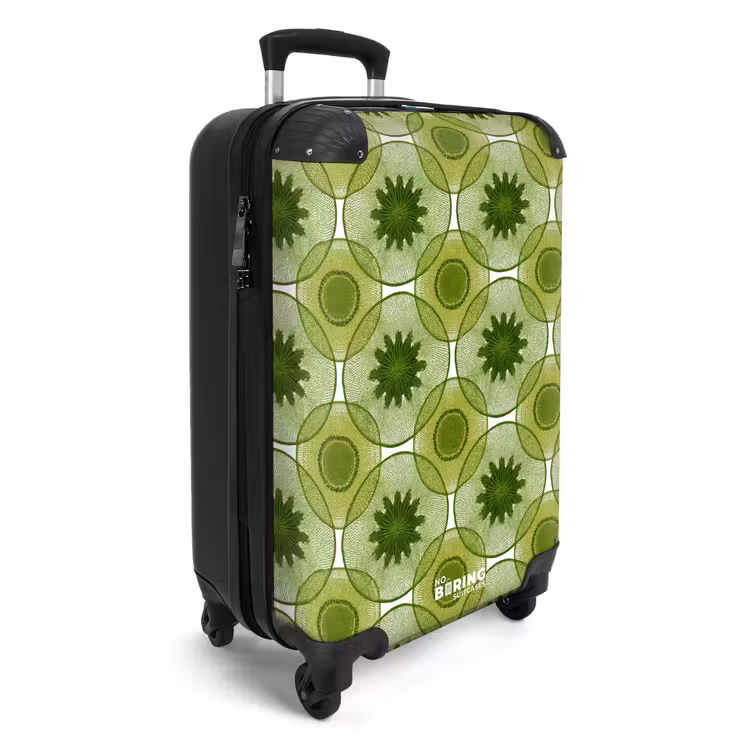 Koffer - Kreise - Muster - Grün - Cirkels - Patroon - Groen NBS - Handbagage koffer - Volwassenen Unisex middel