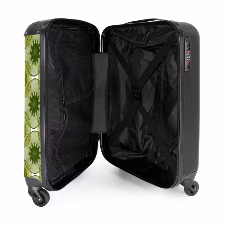 Koffer - Kreise - Muster - Grün - Cirkels - Patroon - Groen NBS - Handbagage koffer - Volwassenen Unisex middel