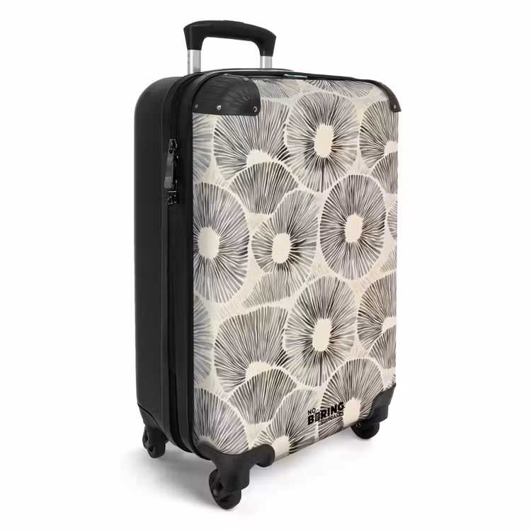 Cirkels - Patroon - Zwart NBS - Handbagage koffer - Volwassenen Unisex middel -productfoto_3d