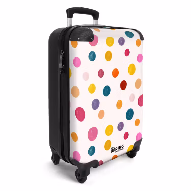 Koffer - Kreise – Verspielt – Farbenfroh - Cirkels - Speels - Kleurrijk NBS - Handbagage koffer - Vrouwen middel