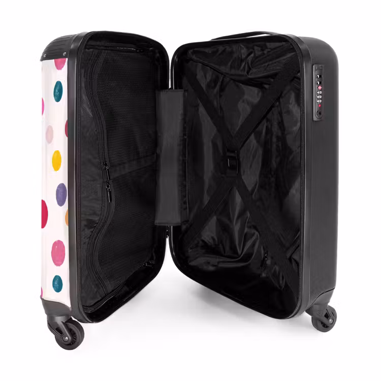 Koffer - Kreise – Verspielt – Farbenfroh - Cirkels - Speels - Kleurrijk NBS - Handbagage koffer - Vrouwen middel