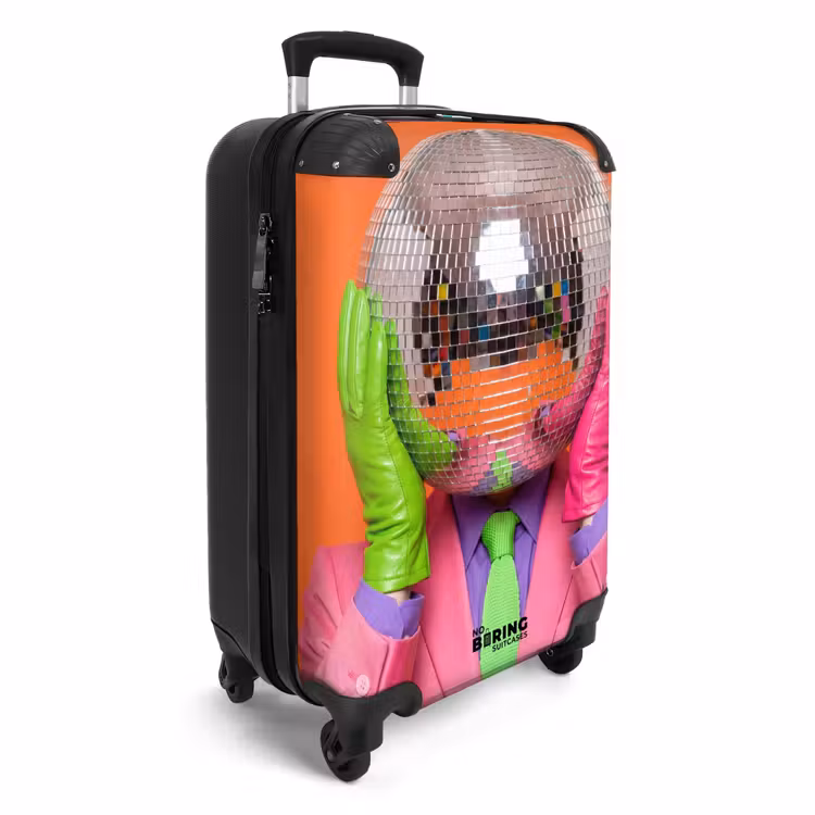 Koffer - Kunst – Discokugel – Bunt – Modern – Studio - Kunst - Disco bal - Kleurrijk - Modern - Studio NBS - Handbagage koffer - Volwassenen Unisex middel