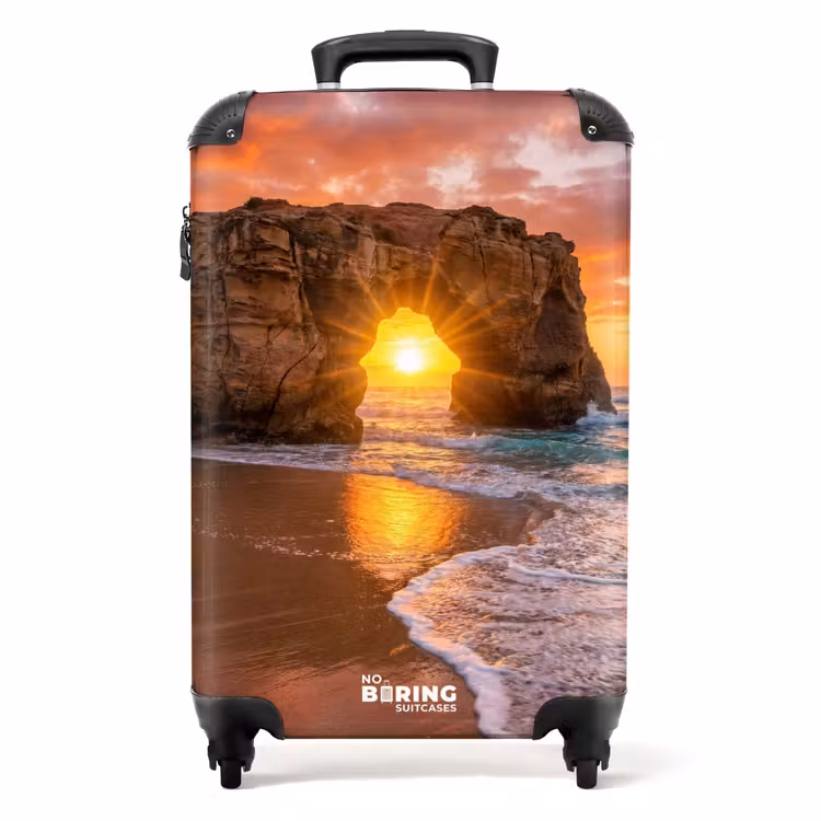 Koffer - Küste – Felsen – Sonnenuntergang – Meer – Natur - Kust - Rots - Zonsondergang - Zee - Natuur NBS - Handbagage koffer - Volwassenen Unisex middel