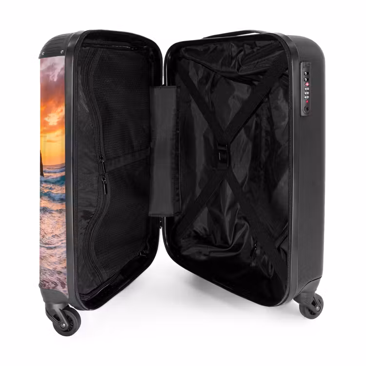 Koffer - Küste – Felsen – Sonnenuntergang – Meer – Natur - Kust - Rots - Zonsondergang - Zee - Natuur NBS - Handbagage koffer - Volwassenen Unisex middel