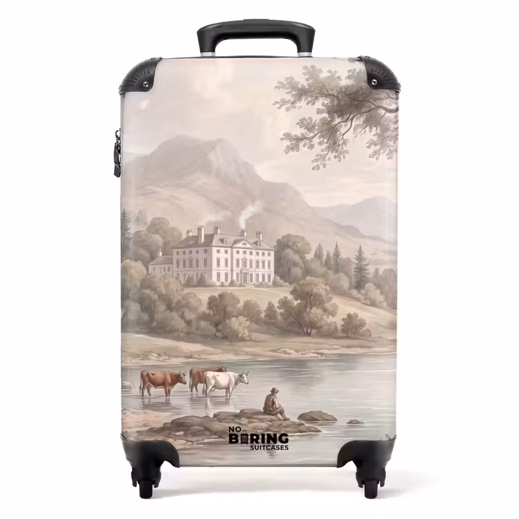 Koffer - Landhaus – Fluss – Vieh - Landhuis - Rivier - Vee NBS - Handbagage koffer - Volwassenen Unisex middel