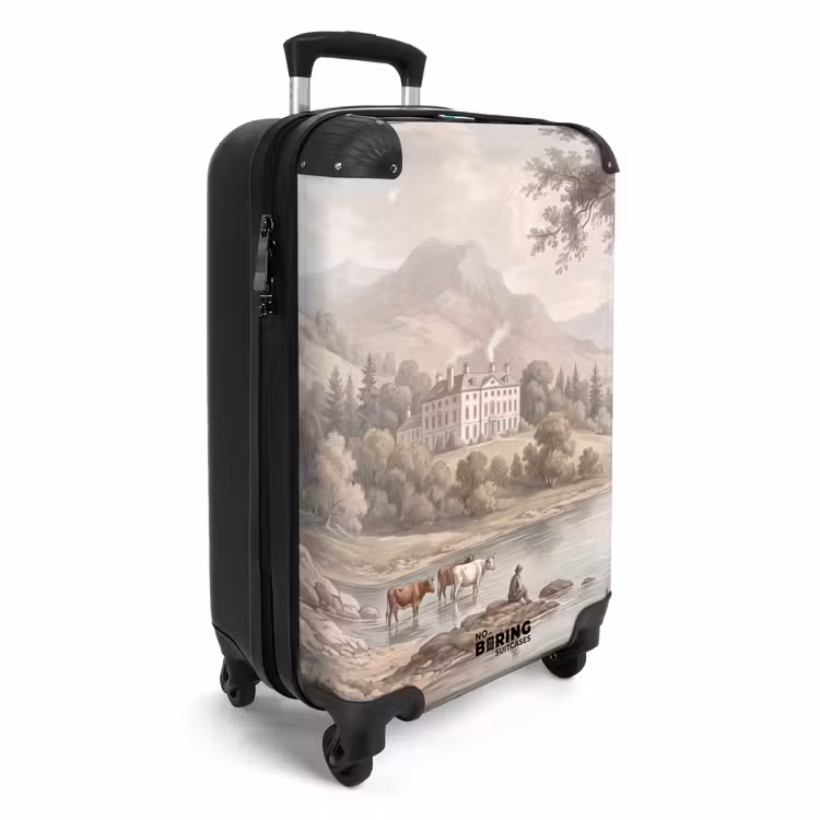 Koffer - Landhaus – Fluss – Vieh - Landhuis - Rivier - Vee NBS - Handbagage koffer - Volwassenen Unisex middel