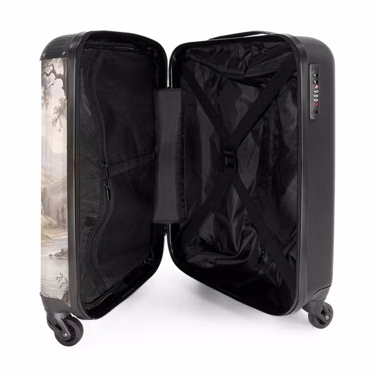 Koffer - Landhaus – Fluss – Vieh - Landhuis - Rivier - Vee NBS - Handbagage koffer - Volwassenen Unisex middel