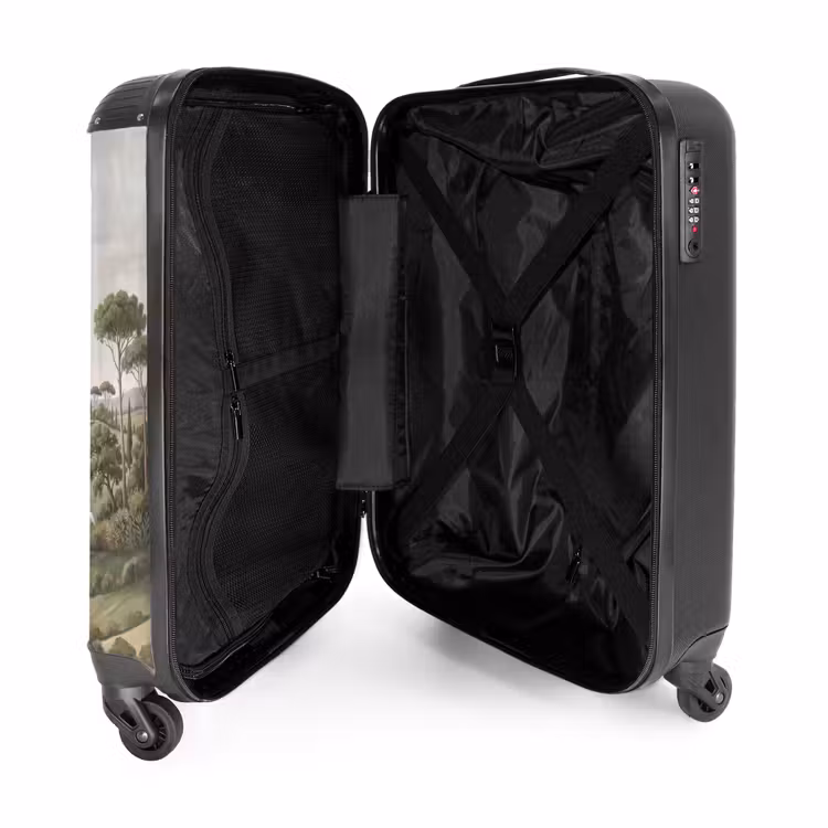 Koffer - Landschaft – Hügel – Sandweg – Grün - Landschap - Heuvels - Zandpad - Groen NBS - Handbagage koffer - Volwassenen Unisex middel