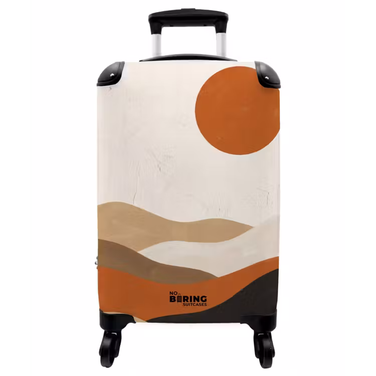 Koffer - Landschaft – Hügel – Sonne – Abstrakt – Orange - Landschap - Heuvels - Zon - Abstract - Oranje NBS - Handbagage koffer - Vrouwen middel