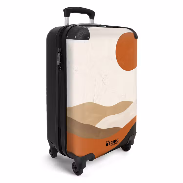 Koffer - Landschaft – Hügel – Sonne – Abstrakt – Orange - Landschap - Heuvels - Zon - Abstract - Oranje NBS - Handbagage koffer - Vrouwen middel
