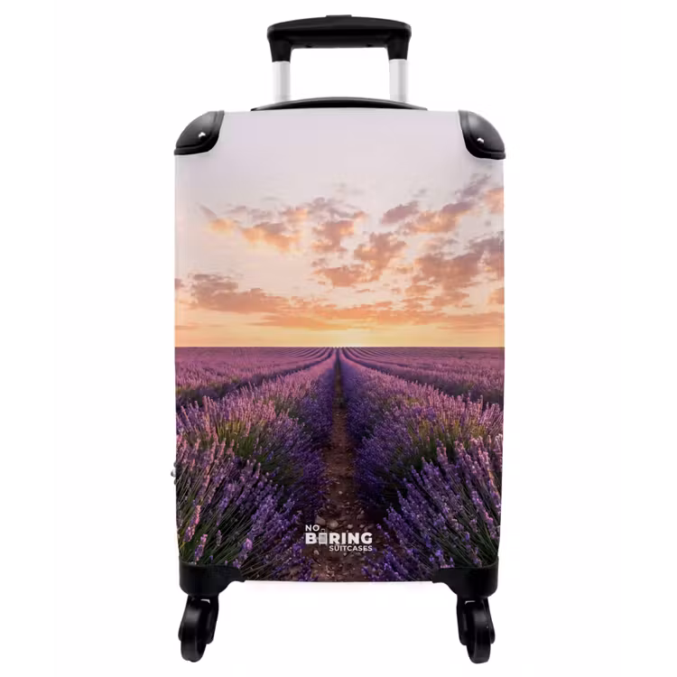 Koffer - Landschaft – Lavendelfeld – Violett - Landschap - Lavendelveld - Paars NBS - Handbagage koffer - Vrouwen middel