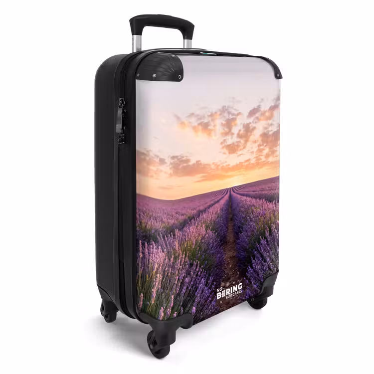 Koffer - Landschaft – Lavendelfeld – Violett - Landschap - Lavendelveld - Paars NBS - Handbagage koffer - Vrouwen middel