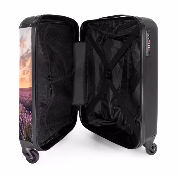 Koffer - Landschaft – Lavendelfeld – Violett - Landschap - Lavendelveld - Paars NBS - Handbagage koffer - Vrouwen middel
