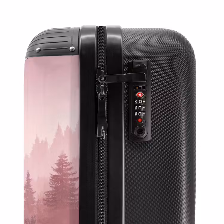 Landschap - Mistig - Roze NBS - Handbagage koffer - Volwassenen Unisex middel -slot