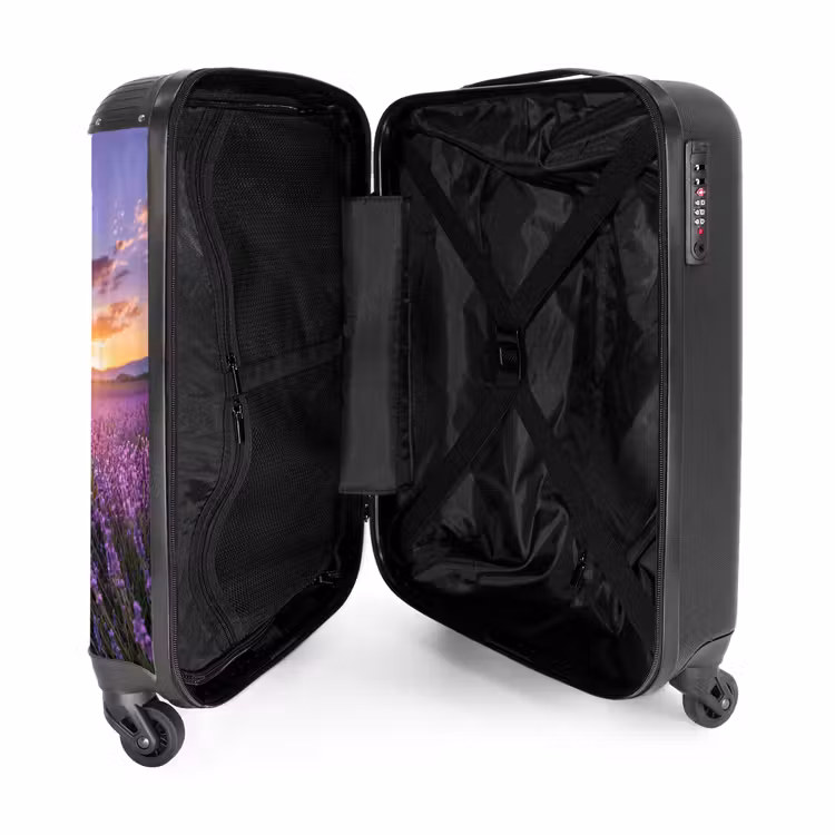 Koffer - Lavendel – Feld – Natur – Violett - Lavendel - Veld - Natuur - Paars NBS - Handbagage koffer - Vrouwen middel