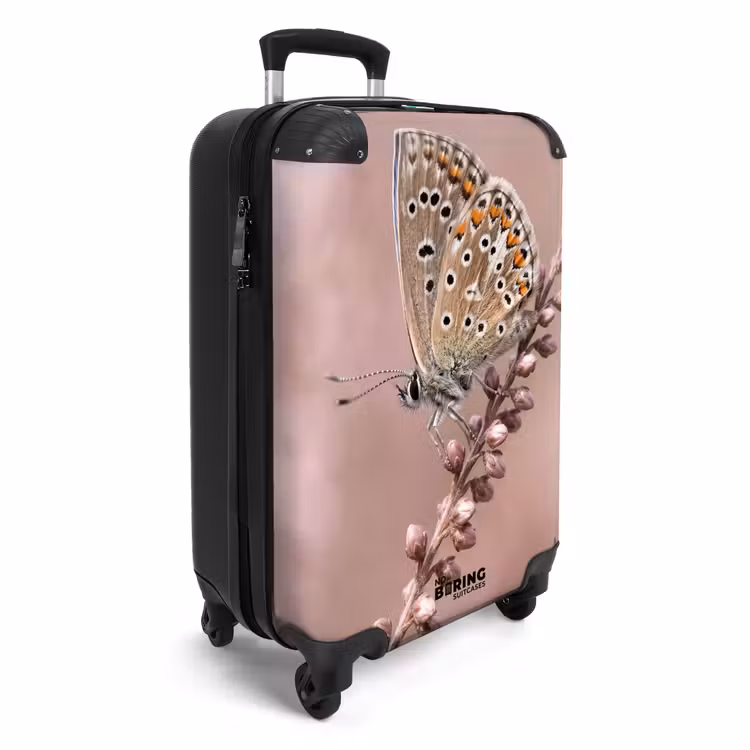 Koffer - Lavendel – Schmetterling – Lila - Lavendel - Vlinder - Paars NBS - Handbagage koffer - Vrouwen middel
